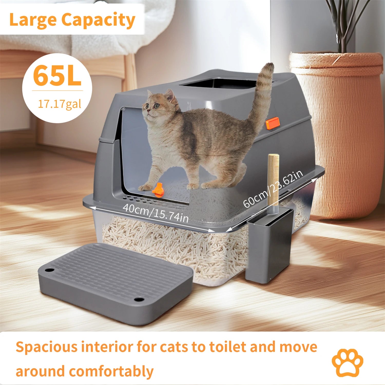 Stainless Steel Dual Entry Litter Box