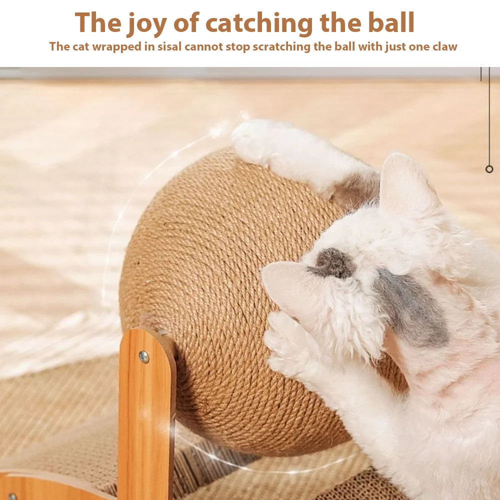 2-in-1 Cat Scratcher with Sisal Ball Toy
