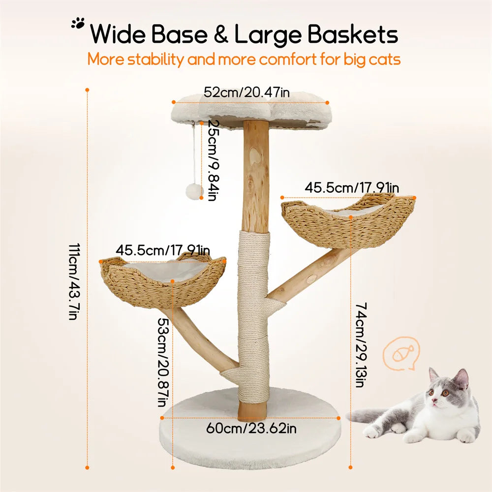 Willow Wood Cat Tree – Multi-Level Climbing Tower