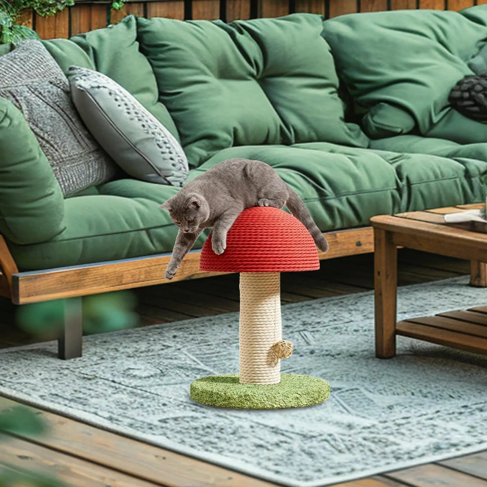 Mushroom Cat Scratching Post – Modern Sisal Design