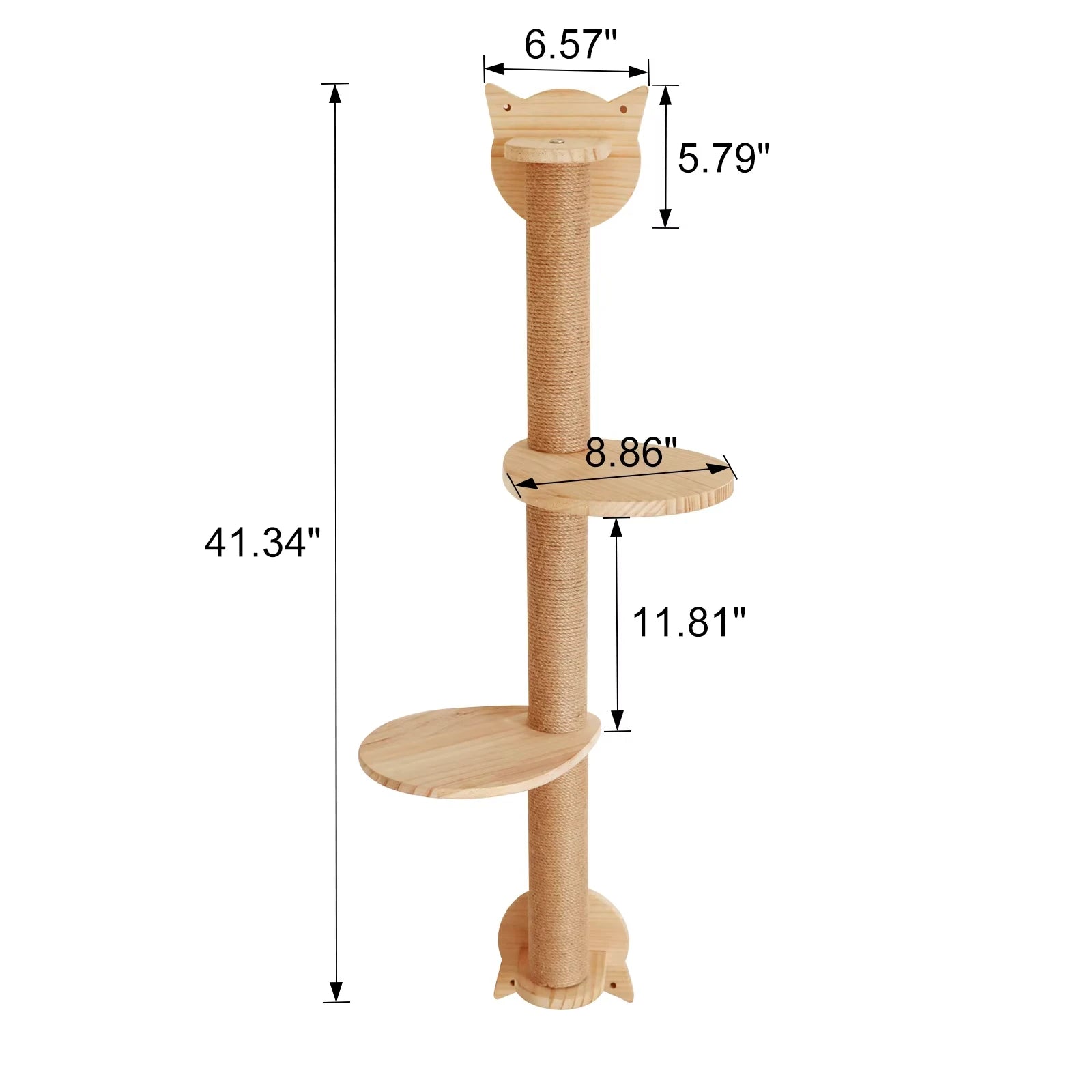 Wall-Mounted Cat Tree with Sisal Scratching Posts