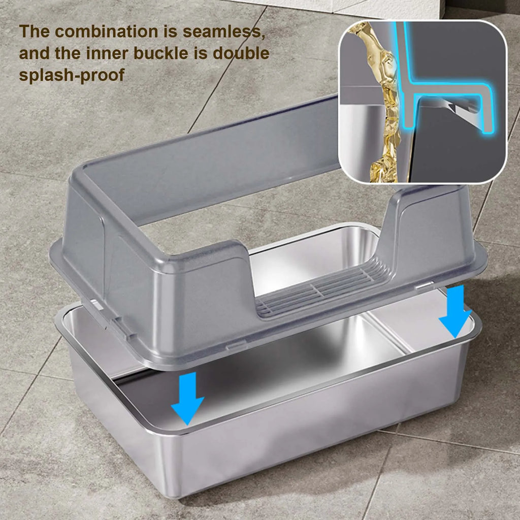 Stainless Steel Litter Box with Cover