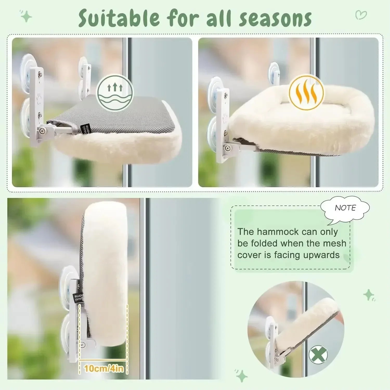 Cat Window Hammock with Suction Cups