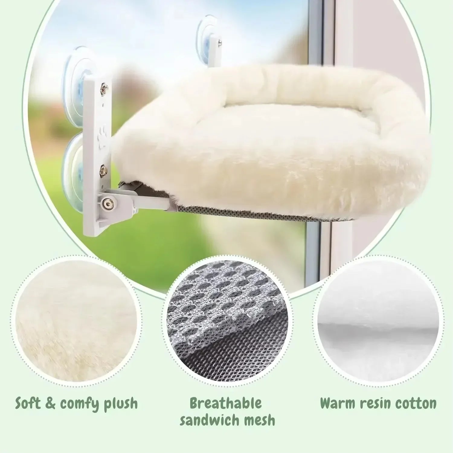 Cat Window Hammock with Suction Cups