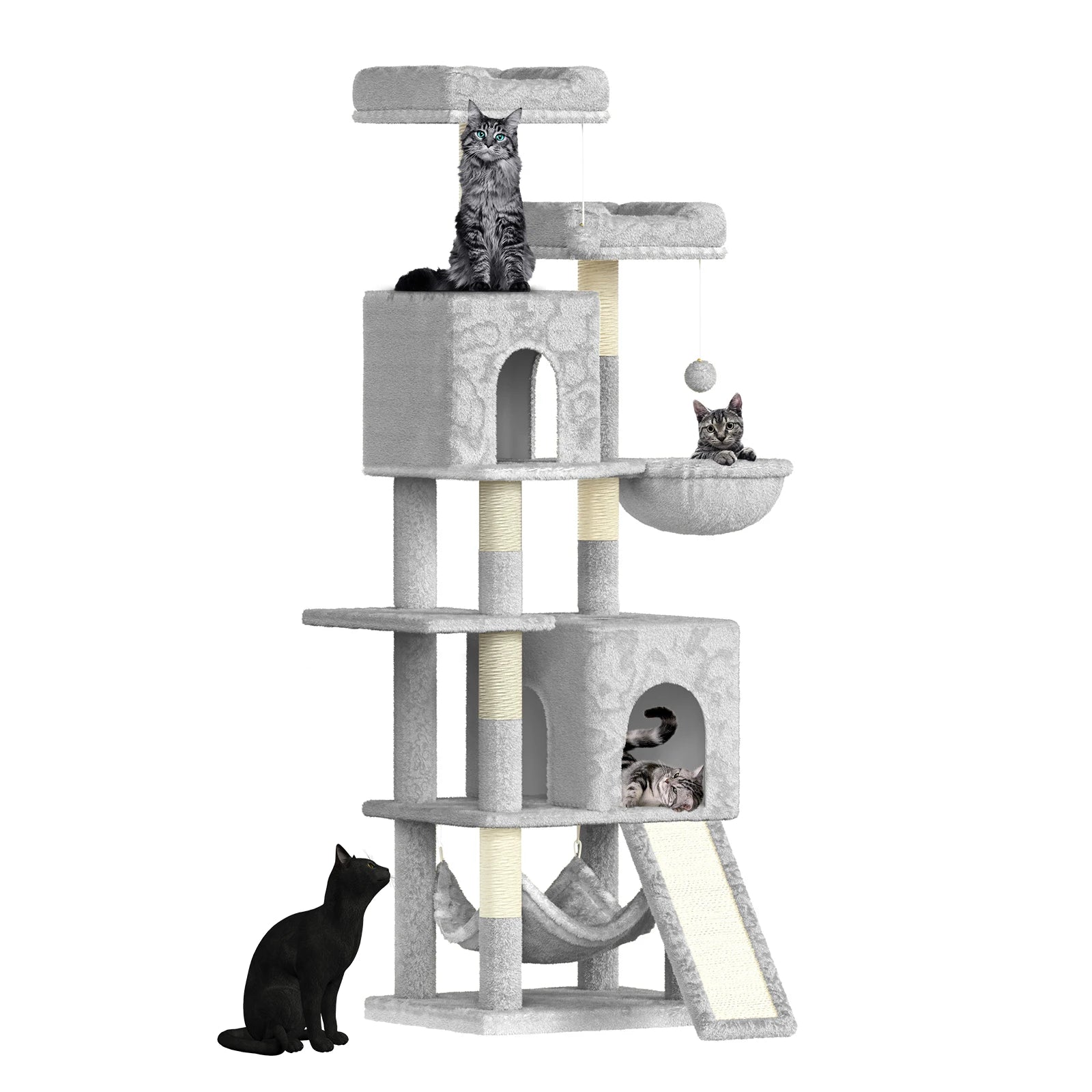 Multi-Level Cat Tree Tower with Scratching Posts