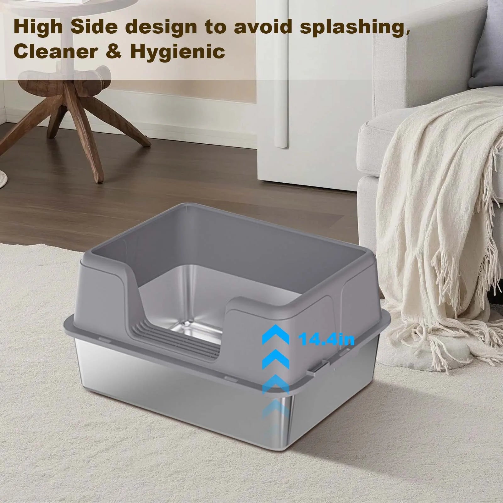 Stainless Steel Litter Box with Cover