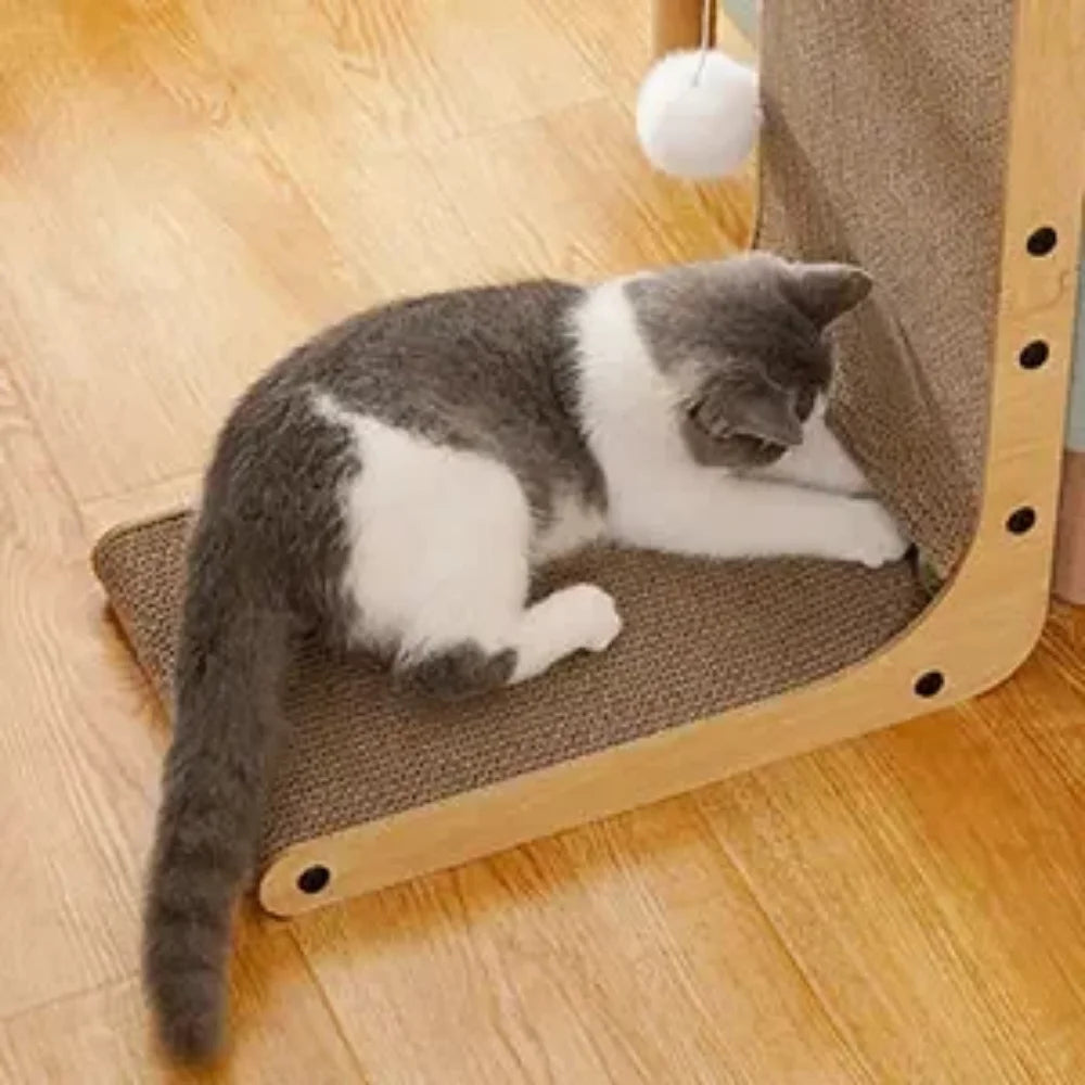 L-Shaped Cat Scratcher – Space-Saving Furniture Protector
