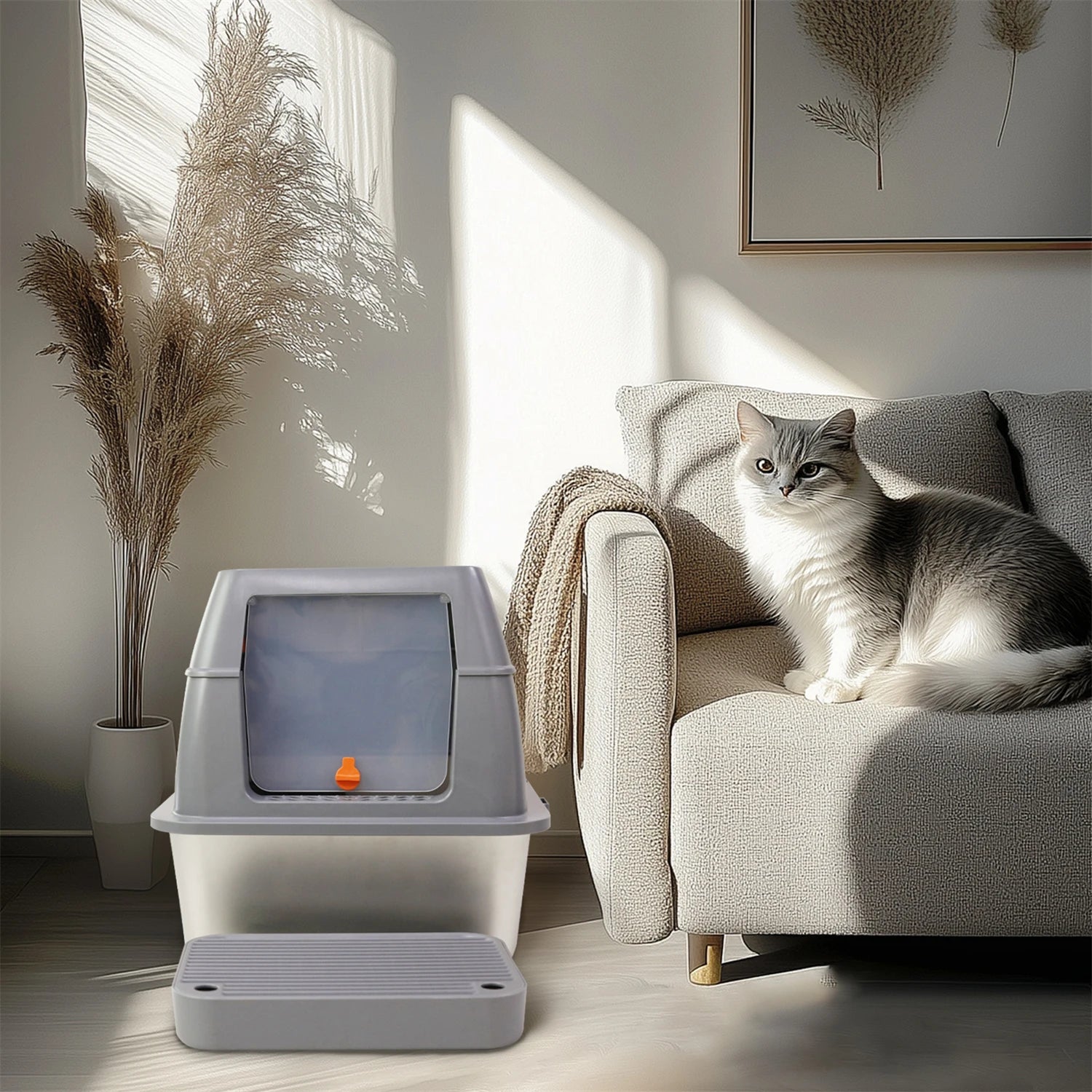 Stainless Steel Dual Entry Litter Box