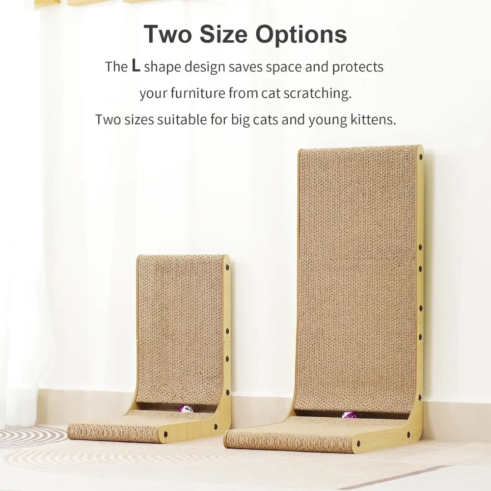 L-Shaped Cat Scratcher – Space-Saving Furniture Protector