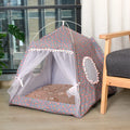 Floral Semi-Enclosed Pet Tent Bed