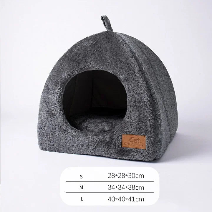 Warm Triangle Enclosed Cat Bed