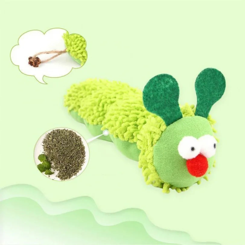Plush Caterpillar Cat Toy – Soft & Bite-Resistant