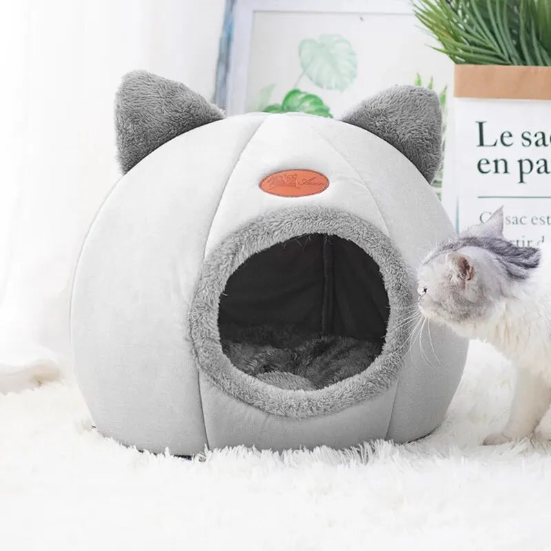 Cat Head-Shaped Warm Sleeping Cave