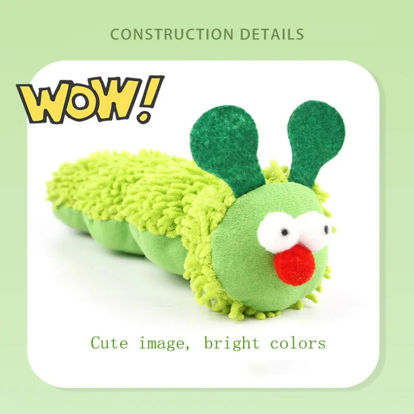 Plush Caterpillar Cat Toy – Soft & Bite-Resistant