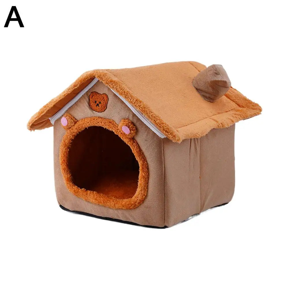 Thick Plush Semi-Enclosed Pet House