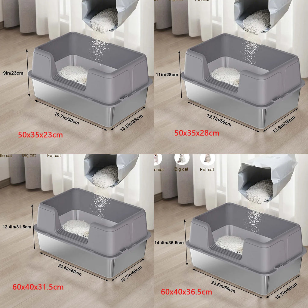 Stainless Steel Litter Box with Cover