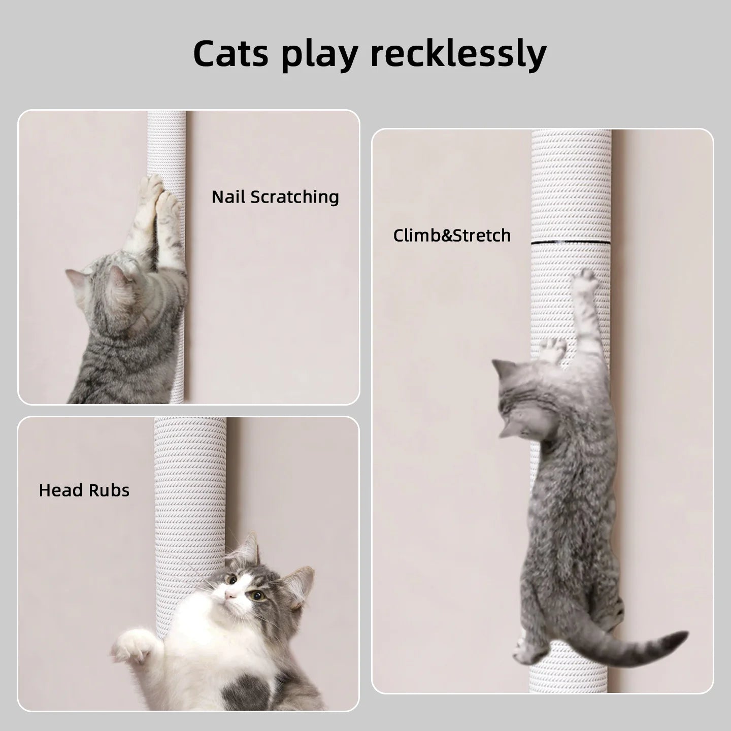 Wall-Mounted Cat Scratcher with Sisal Rope