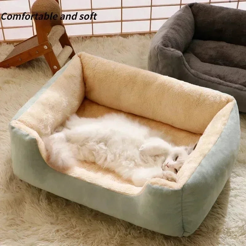 Soft Plush Cat Bed with Sides