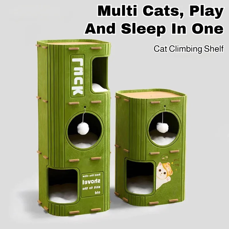 Multifunctional 3-Level Cat Scratching Tower