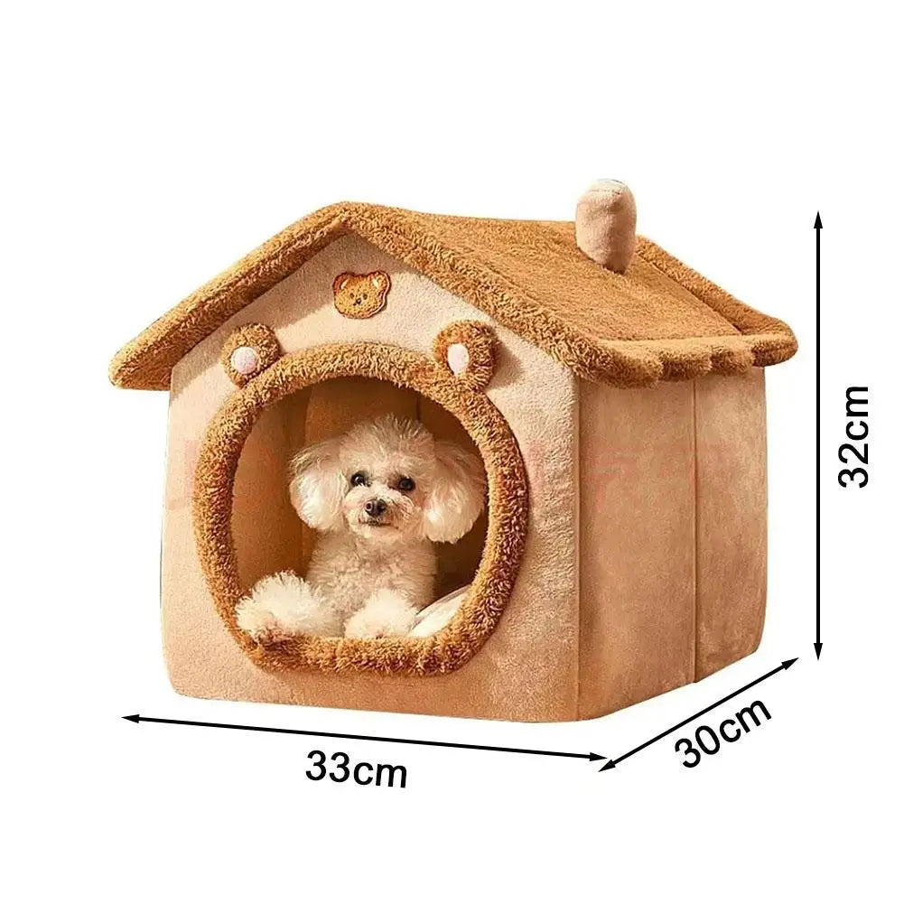 Thick Plush Semi-Enclosed Pet House