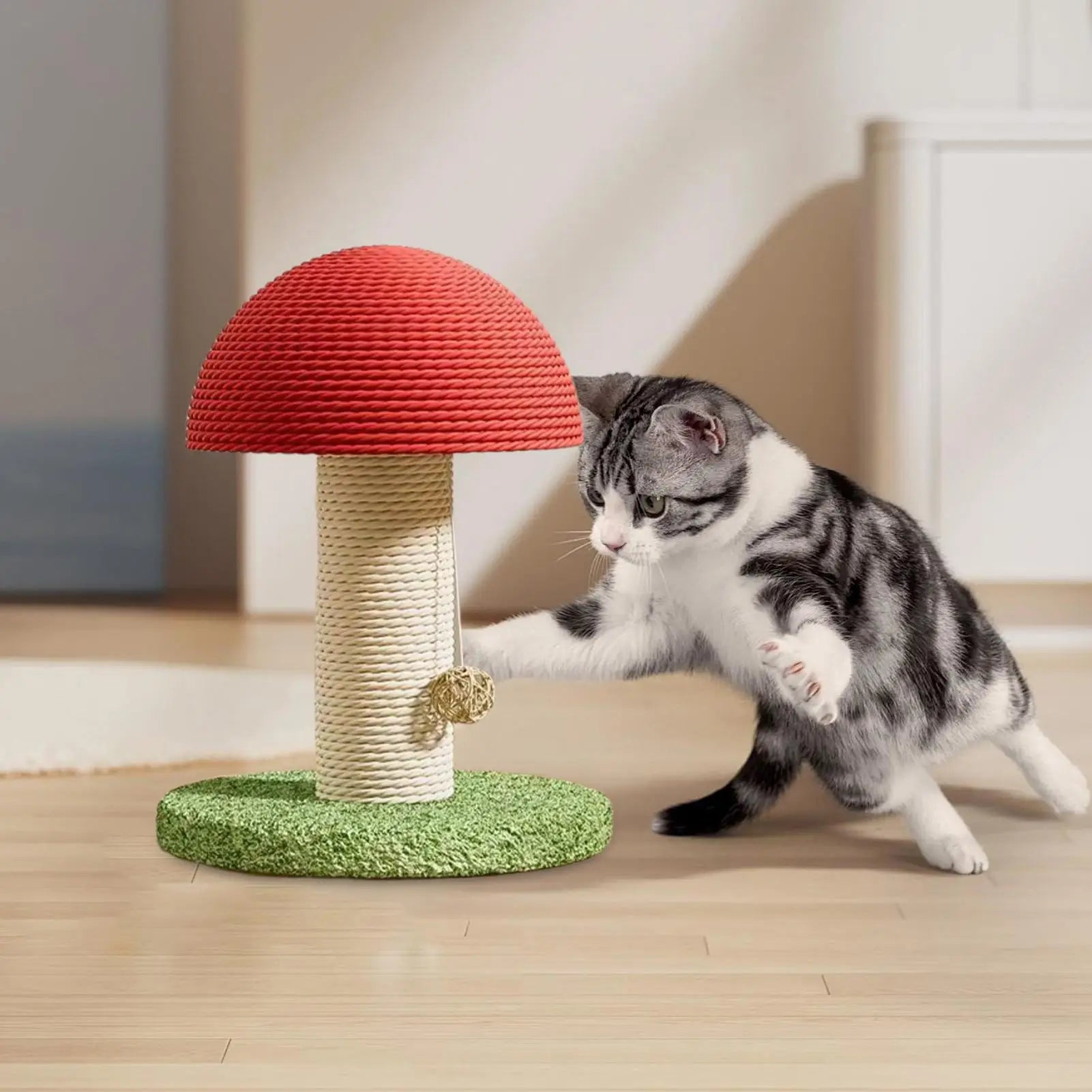 Mushroom Cat Scratching Post – Modern Sisal Design