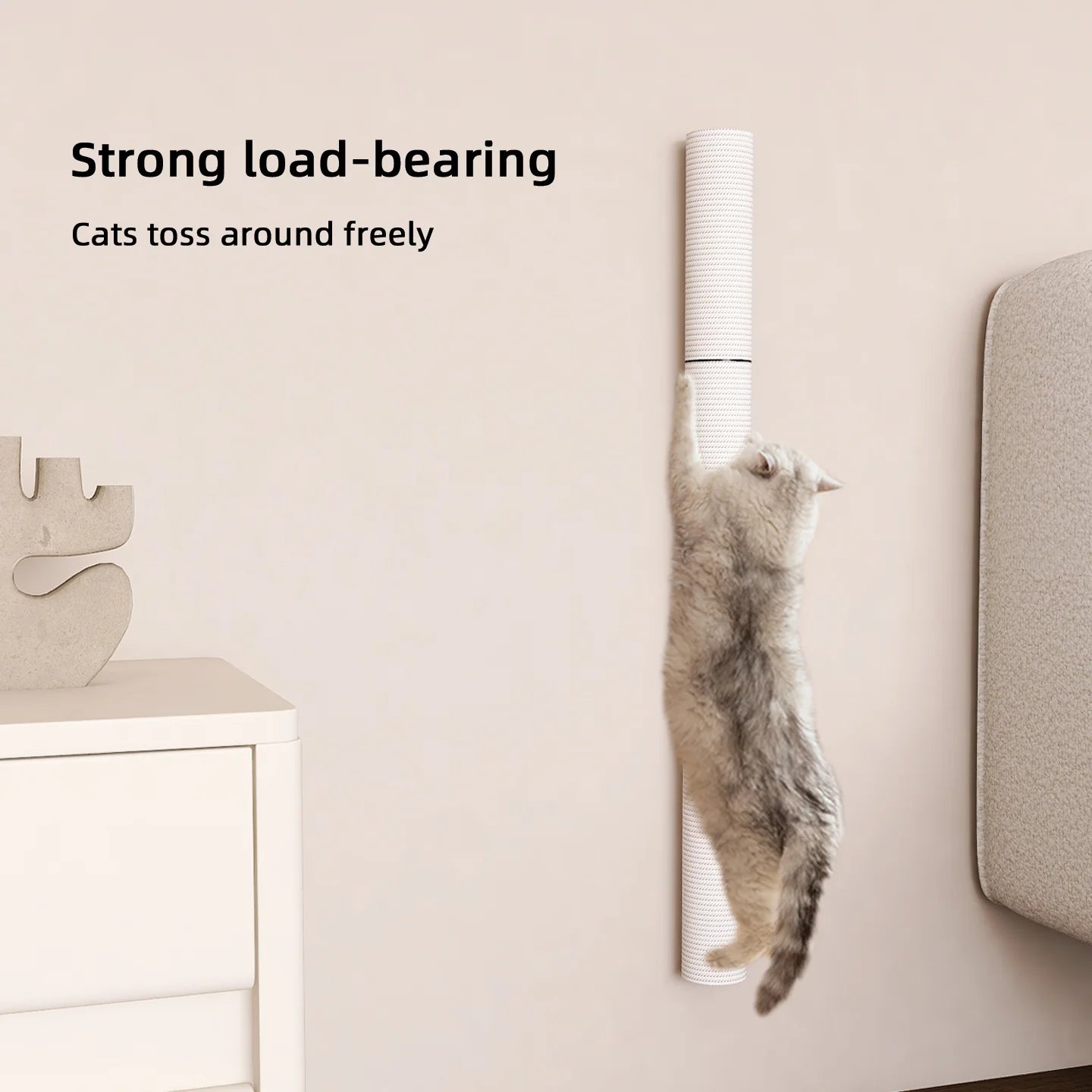 Wall-Mounted Cat Scratcher with Sisal Rope