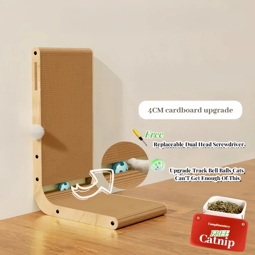 L-Shaped Cat Scratcher – Space-Saving Furniture Protector