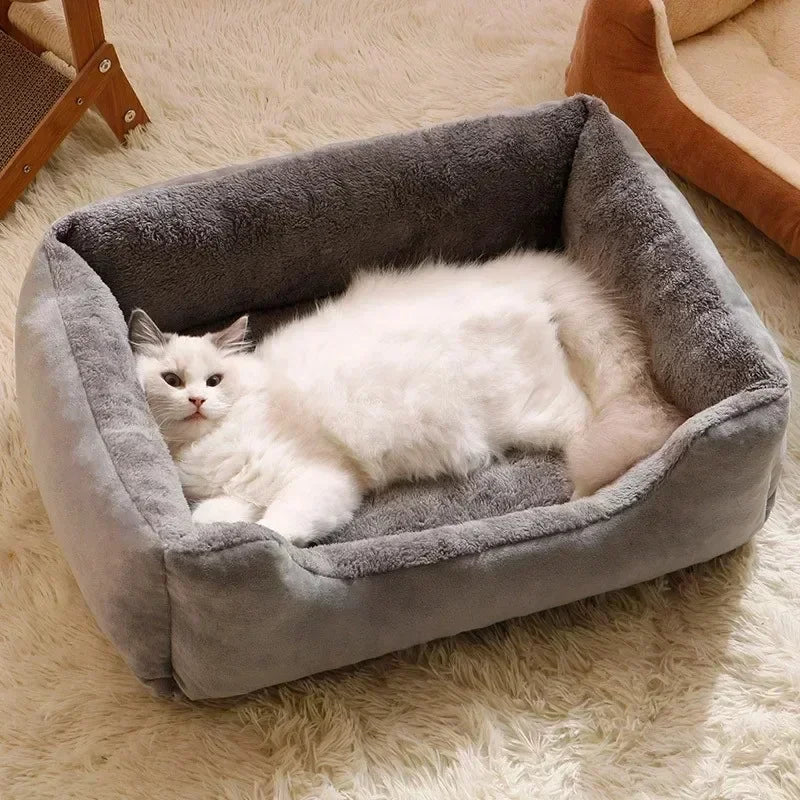 Soft Plush Cat Bed with Sides