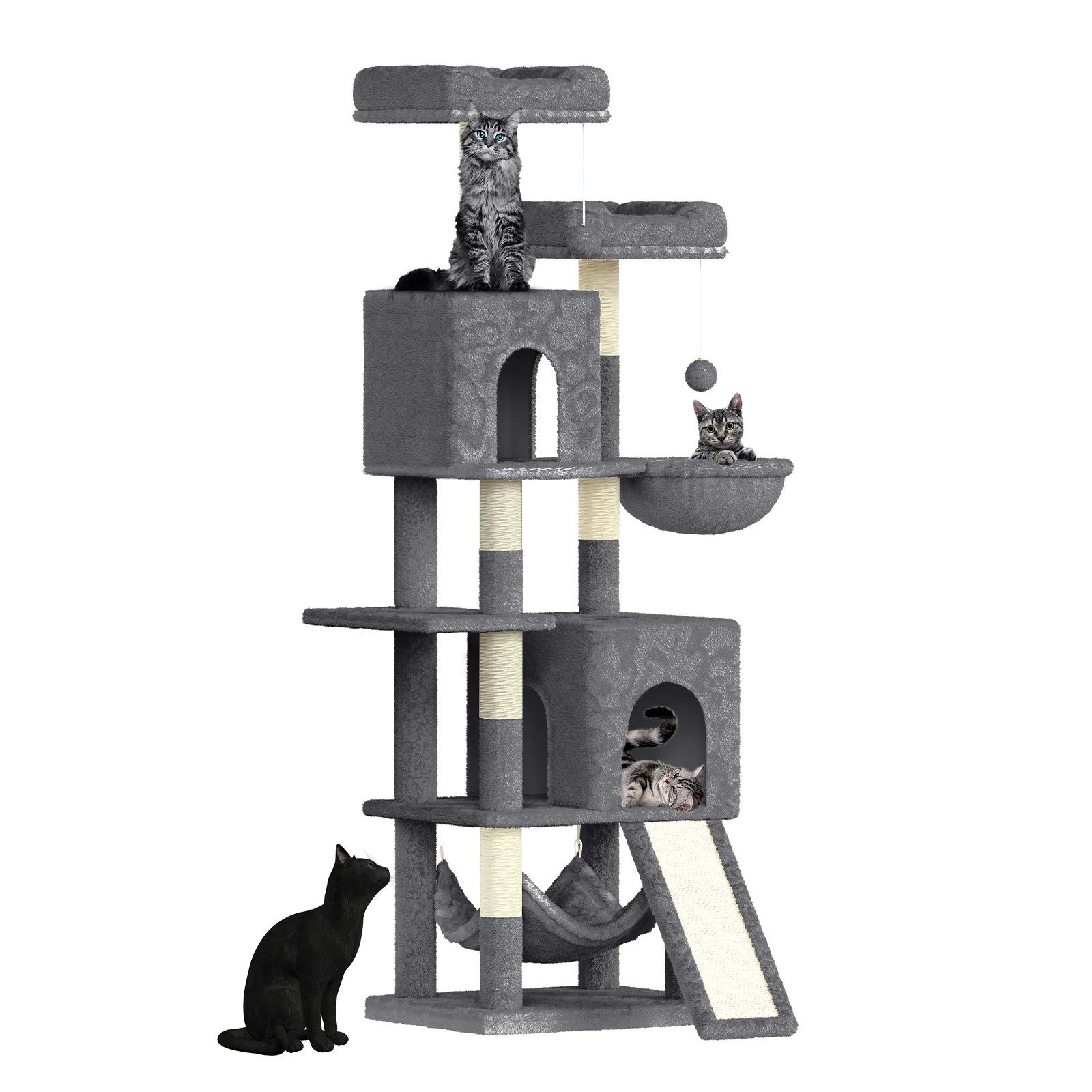 Multi-Level Cat Tree Tower with Scratching Posts