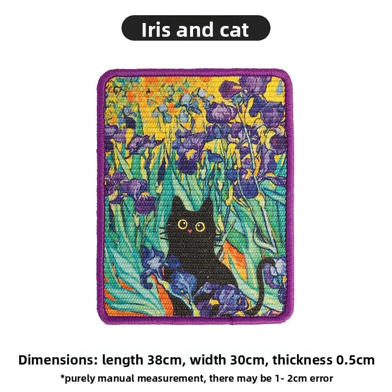 Wall-Mounted Cat Scratcher – Artistic Fabric Design