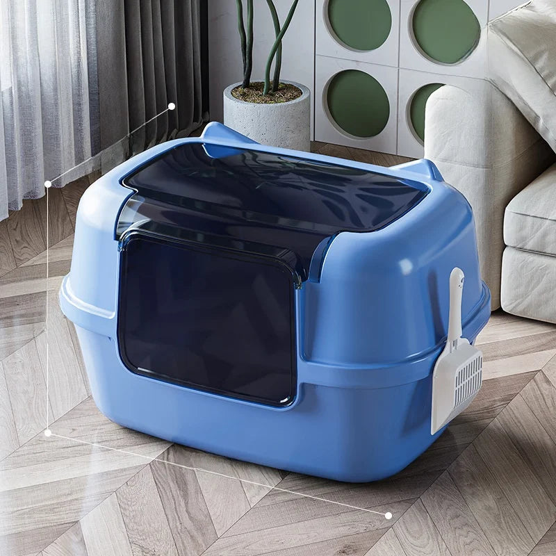 Spacious Fully Enclosed Cat Litter Box