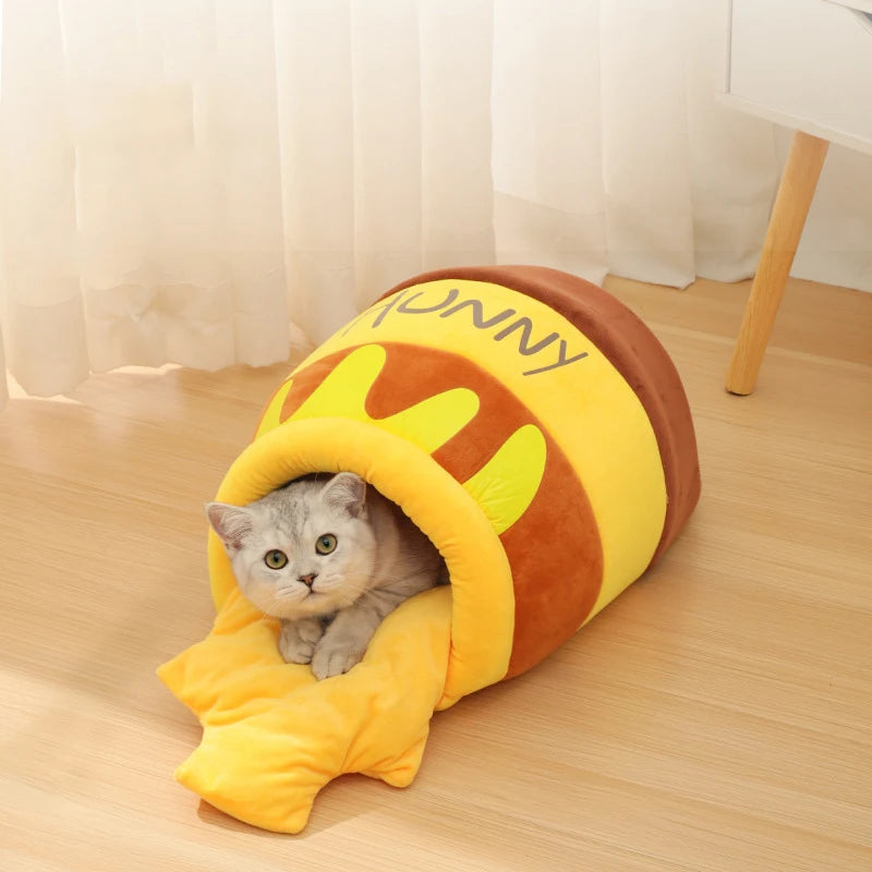 Honey Pot Enclosed Cat Bed