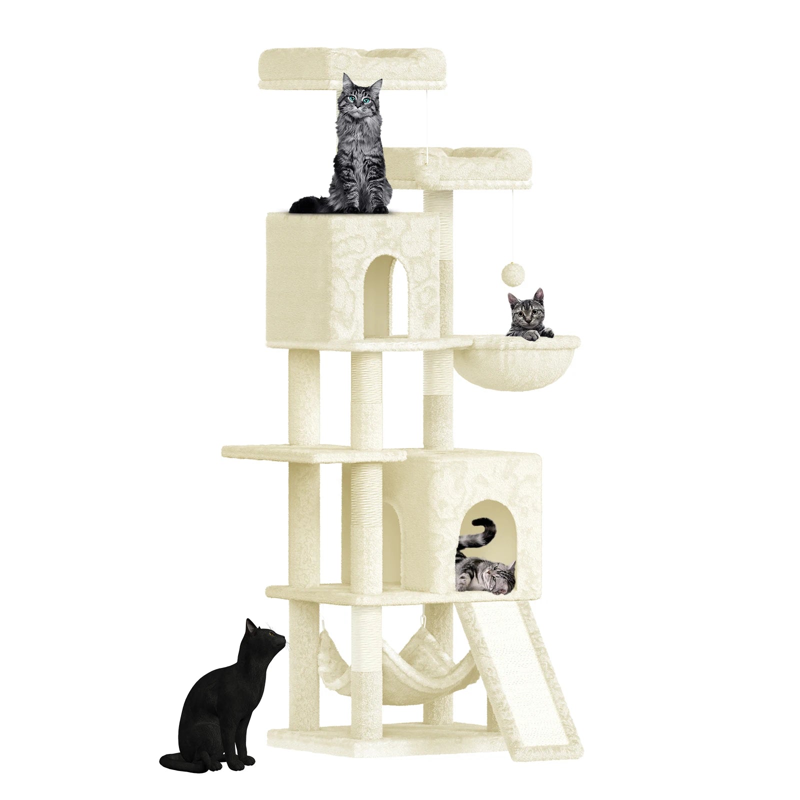 Multi-Level Cat Tree Tower with Scratching Posts