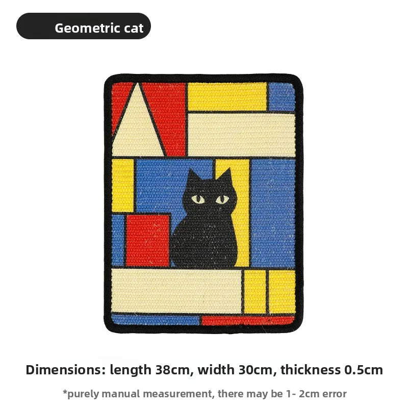 Wall-Mounted Cat Scratcher – Artistic Fabric Design
