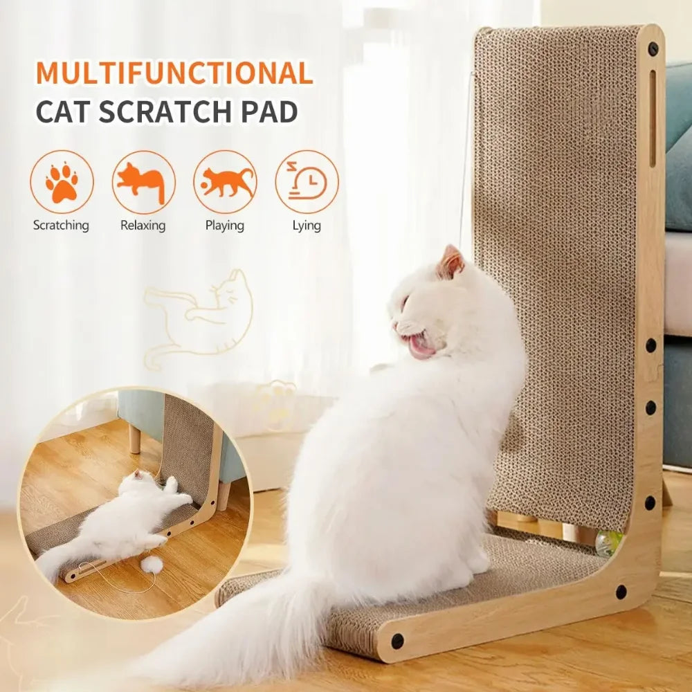 L-Shaped Cat Scratcher – Space-Saving Furniture Protector