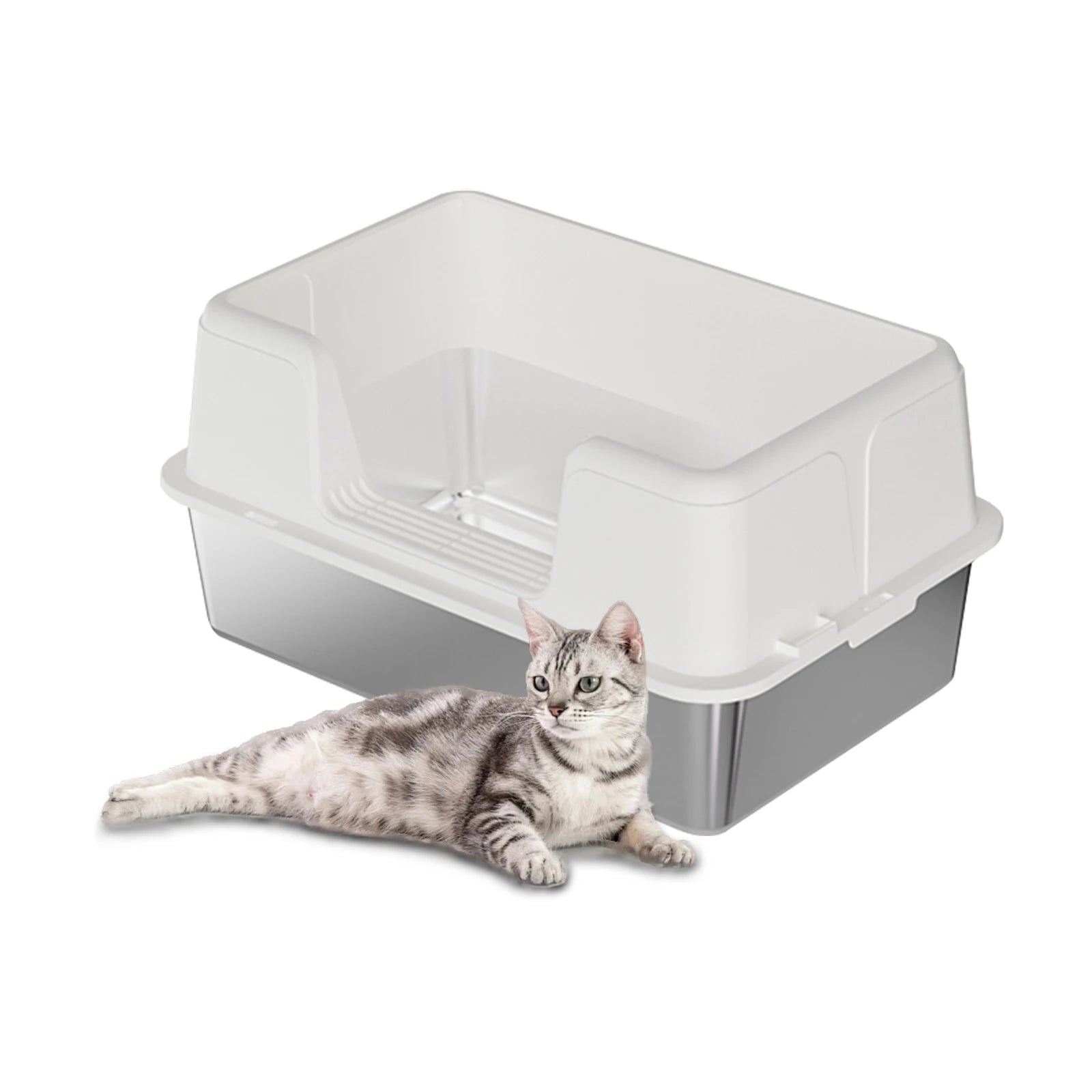 Stainless Steel Litter Box with Cover