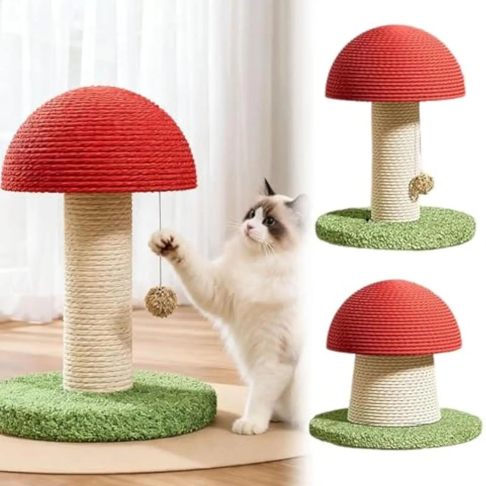 Mushroom Cat Scratching Post – Modern Sisal Design