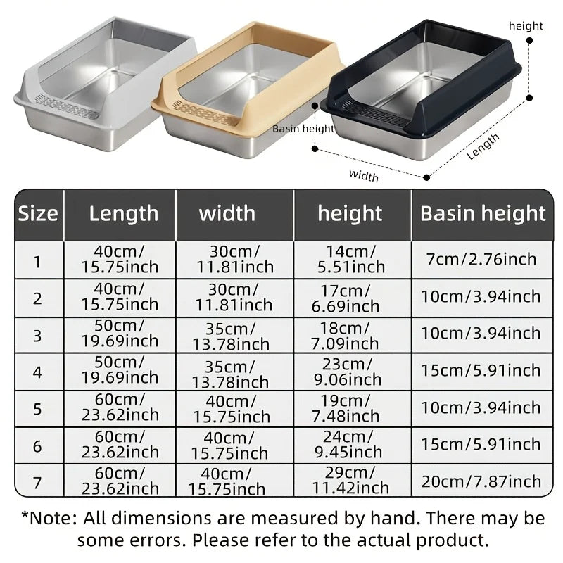 Large Stainless Steel Litter Box